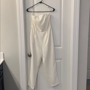 Express white strapless jumpsuit